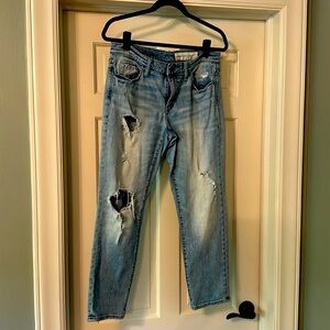 Treasure & Bond sz 29 light wash faded distressed denim, Mid rise, Straight leg